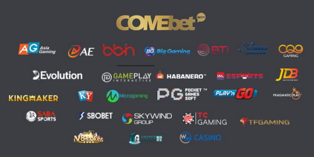 Comebet hợp tác với nhiều nhà cung cấp phần mềm lớn và có uy tín